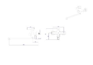 Смеситель для ванны с длинным поворотным изливом RUSH Melos (SUS1101-51Grey)